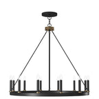 Suspension Acroma à 12 lumières, style ferme, en forme de roue de charrette de 40 pouces, avec certification UL - 40'' de diamètre x 138'' de hauteur