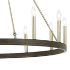 Suspension Acroma à 12 lumières, style ferme, en forme de roue de charrette de 40 pouces, avec certification UL - 40'' de diamètre x 138'' de hauteur
