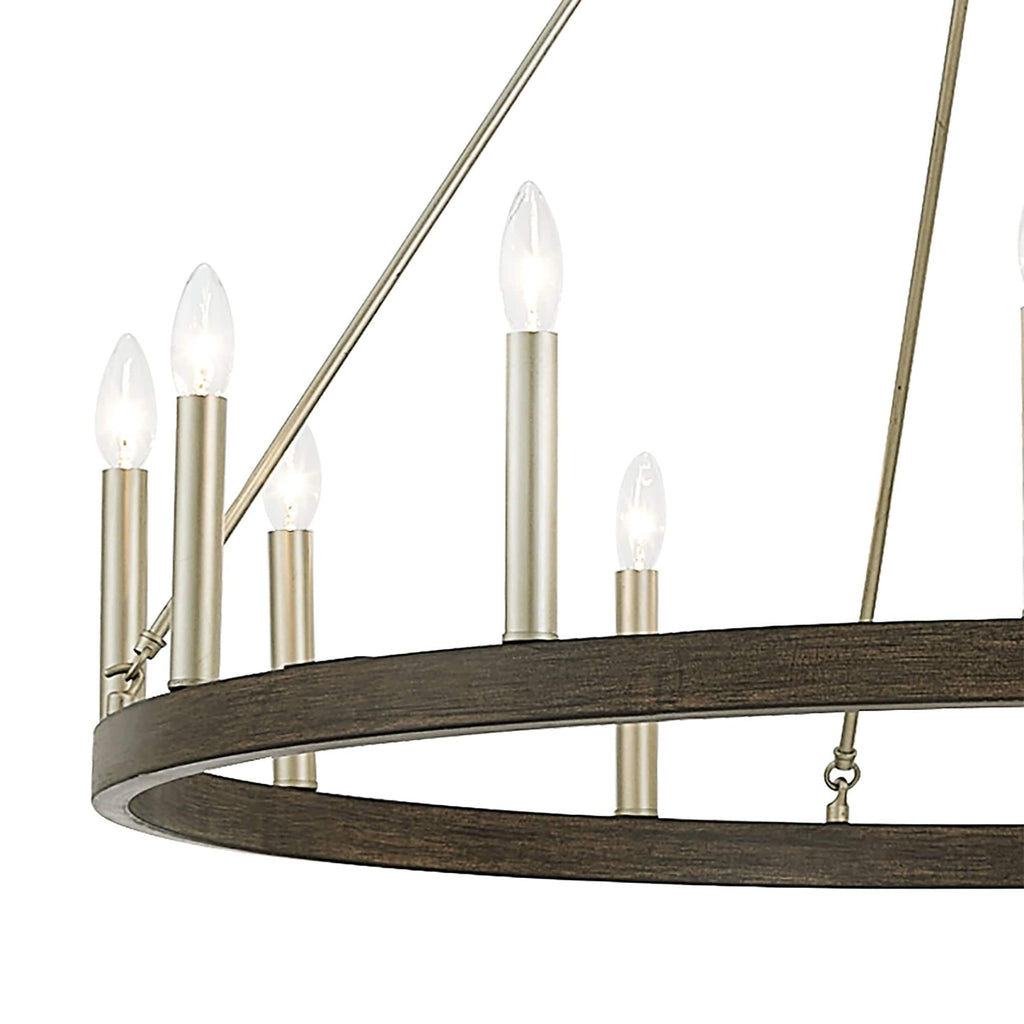 Suspension Acroma à 12 lumières, style ferme, en forme de roue de charrette de 40 pouces, avec certification UL - 40'' de diamètre x 138'' de hauteur