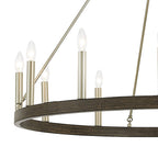 Suspension Acroma à 12 lumières, style ferme, en forme de roue de charrette de 40 pouces, avec certification UL - 40'' de diamètre x 138'' de hauteur