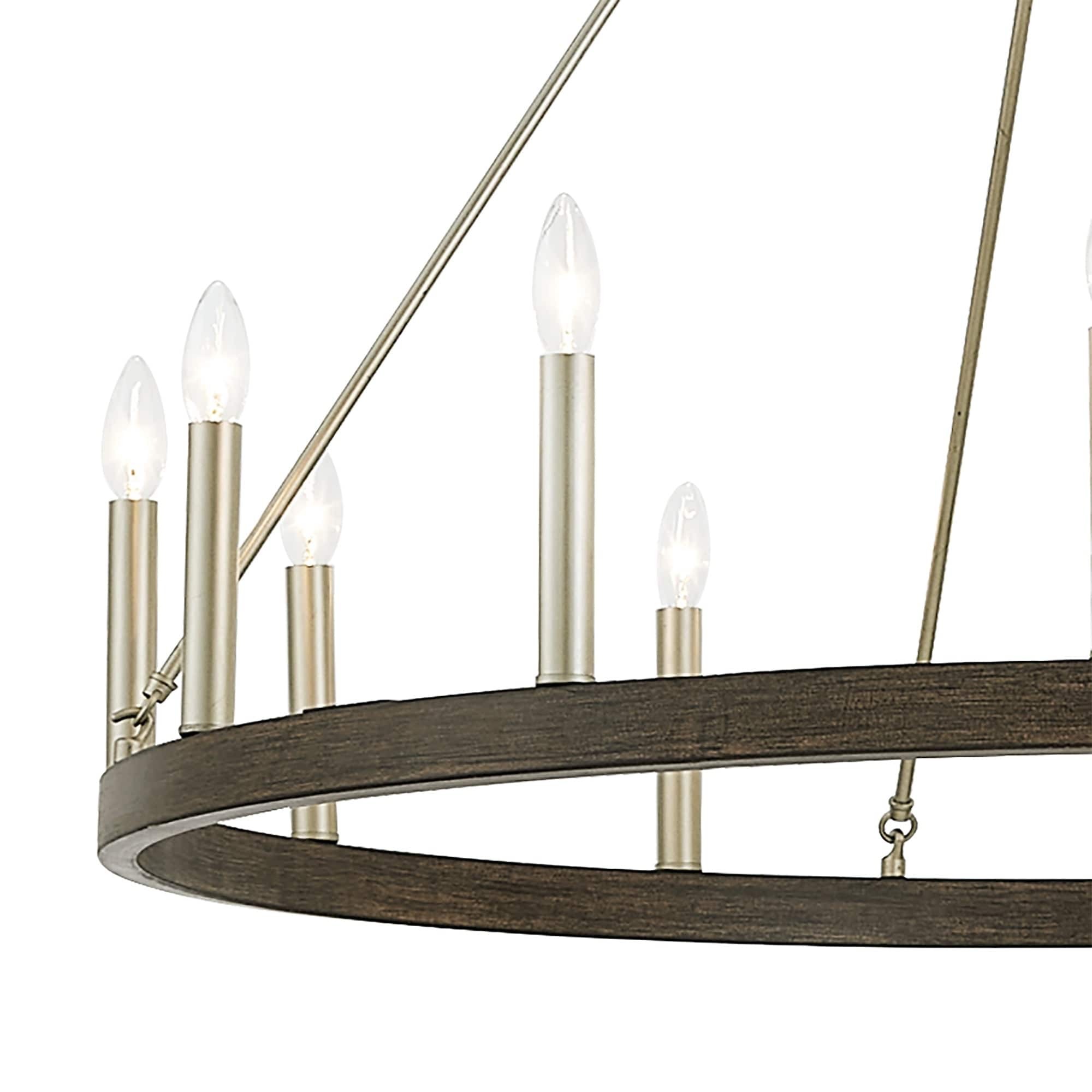 Suspension Acroma à 12 lumières, style ferme, en forme de roue de charrette de 40 pouces, avec certification UL - 40'' de diamètre x 138'' de hauteur