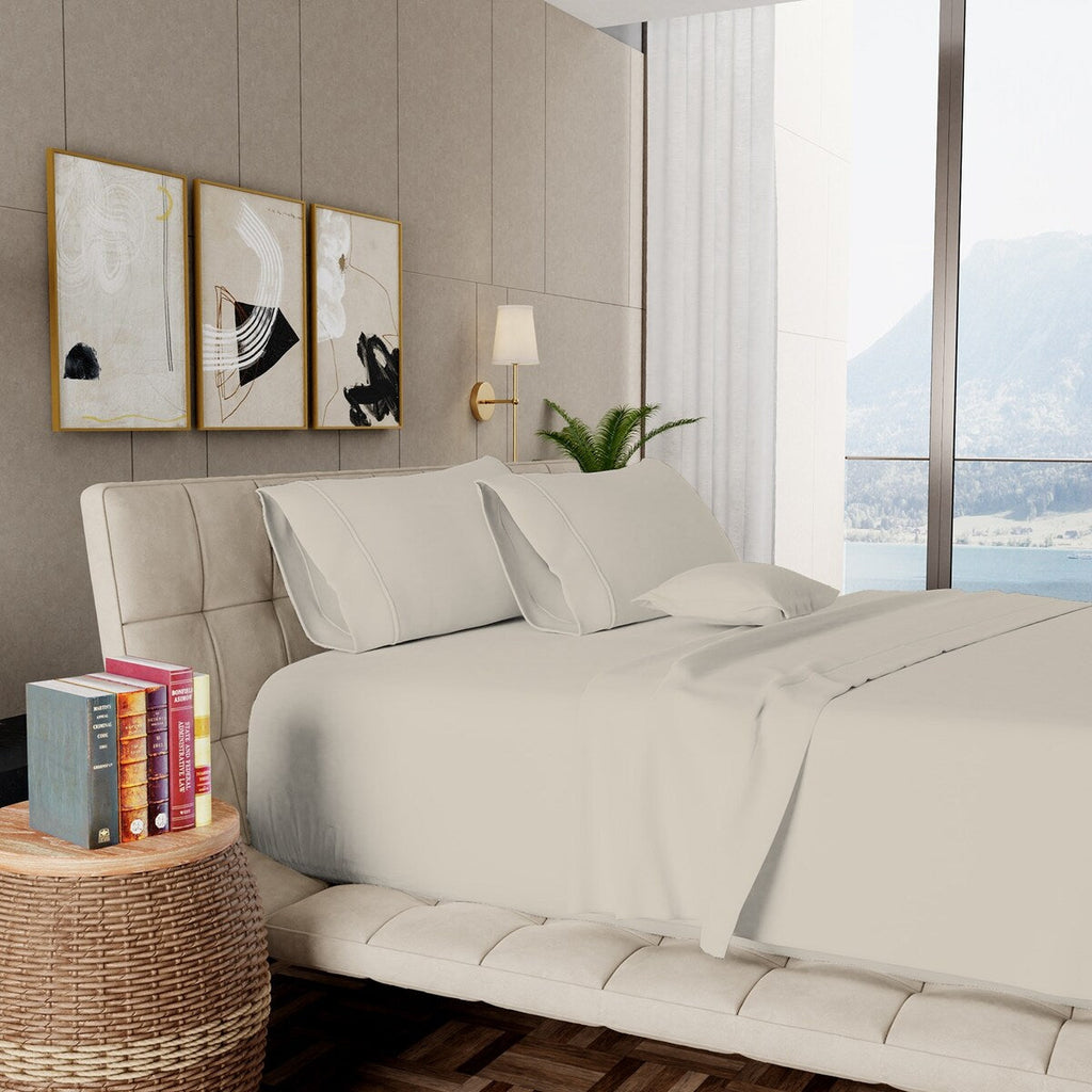 Jeu de draps en coton égyptien de luxe Aireolux, ultra-doux et soyeux, 1000 fils.