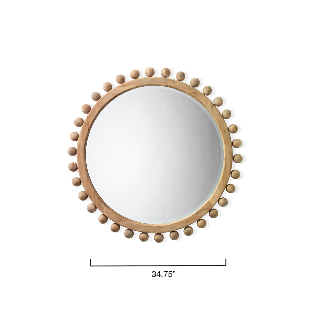 Miroir rond en bois Orion d'Alden Décor, naturel