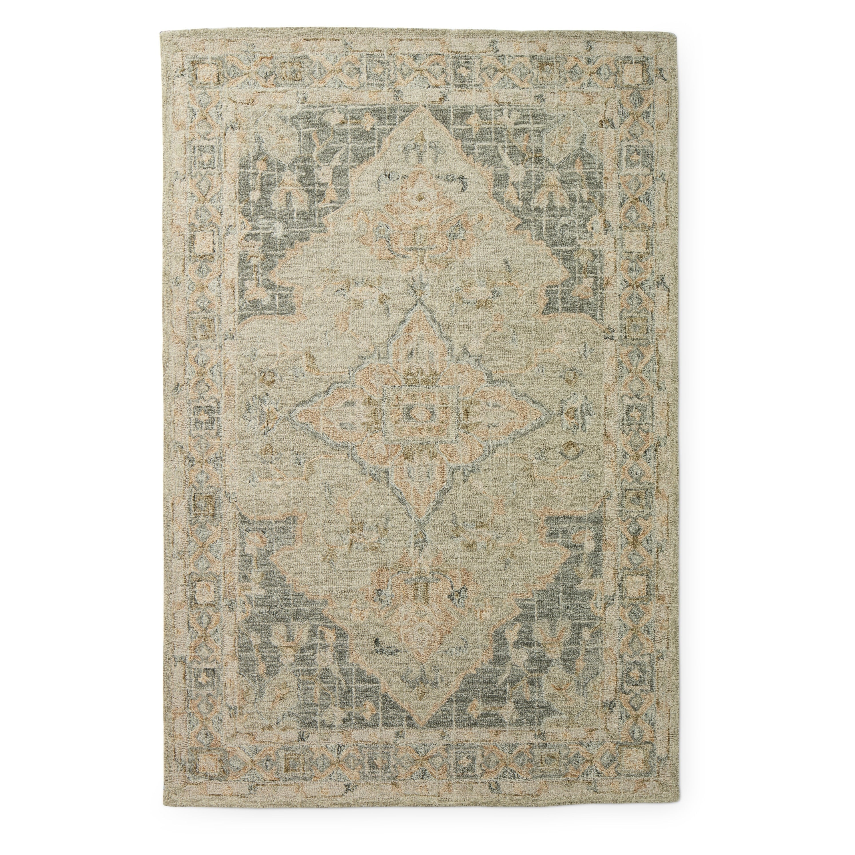 Tapis en laine à motifs mosaïques traditionnels, tissé à la main, de la marque Alexander Home