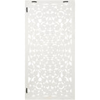 Panneau mural Allen White Washed sculpté à la main de 48x28 pouces avec incrustation de miroir