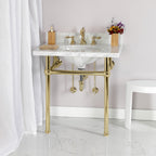 Robinet de salle de bain à large encrage, style américain classique