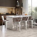 Tabourets de bar Andeworld style farmhouse, tabourets de bar hauteur comptoir, lot de 4 - Lot de 4