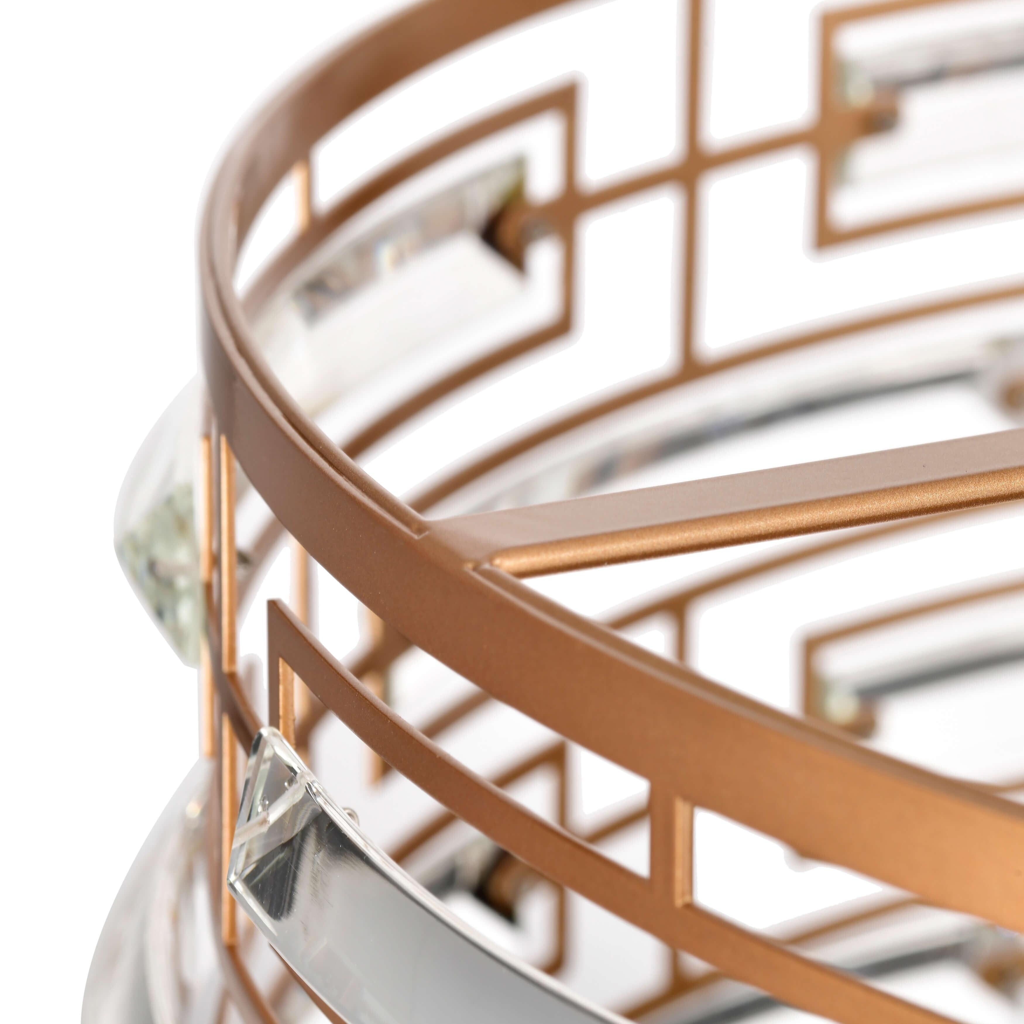 Luminaire Anita à abat-jour tambour avec prismes en verre transparent