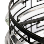 Luminaire Anita à abat-jour tambour avec prismes en verre transparent