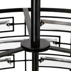 Luminaire Anita à abat-jour tambour avec prismes en verre transparent