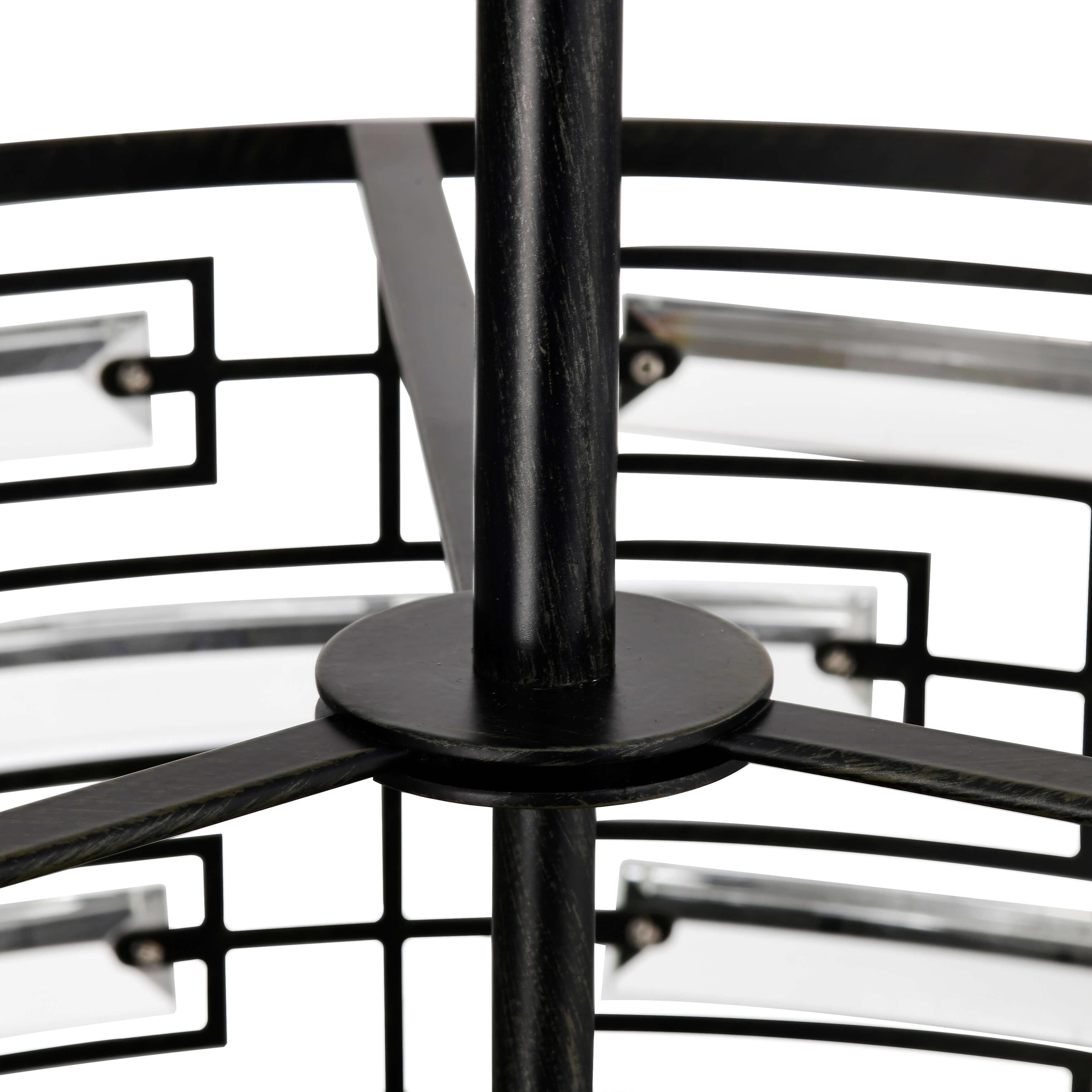 Luminaire Anita à abat-jour tambour avec prismes en verre transparent