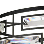 Luminaire Anita à abat-jour tambour avec prismes en verre transparent