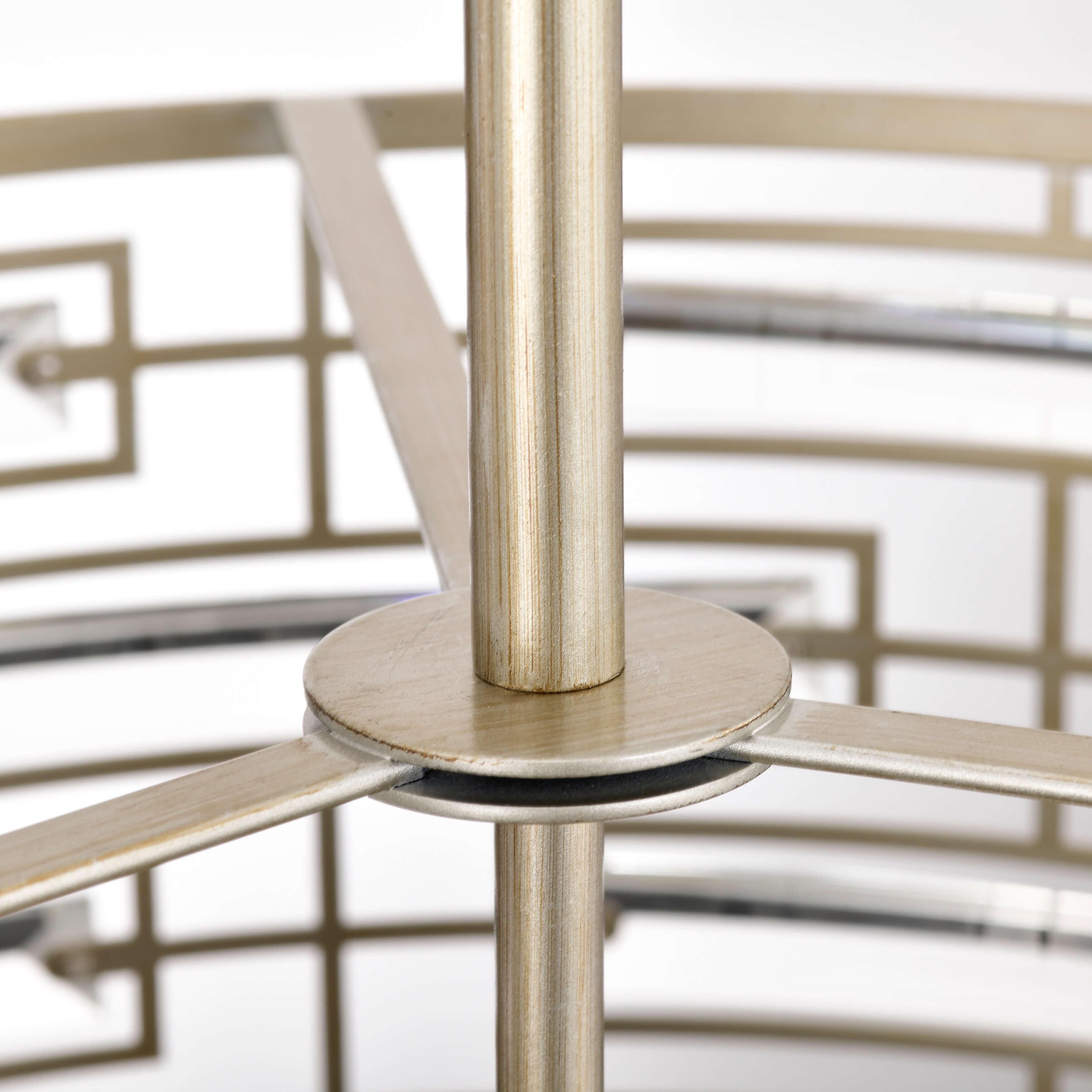 Luminaire Anita à abat-jour tambour avec prismes en verre transparent