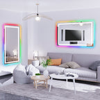 Miroir de salle de bain anti-buée avec rétroéclairage RGB et éclairage LED frontal