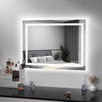 Miroir de salle de bain anti-buée avec rétroéclairage RGB et éclairage LED frontal