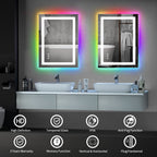 Miroir de salle de bain anti-buée avec rétroéclairage RGB et éclairage LED frontal