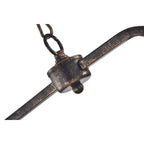 Suspension rectangulaire pour îlot de cuisine à 6 lumières en bronze antique avec cristaux - Bronze antique