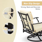 Aoodor Lot de 4 coussins pour chaises de jardin à dossier haut, 117x53x10 cm (coussins uniquement)