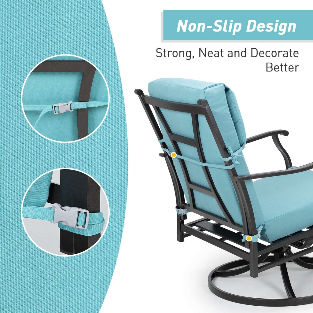 Aoodor Lot de 4 coussins pour chaises de jardin à dossier haut, 117x53x10 cm (coussins uniquement)