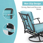 Aoodor Lot de 4 coussins pour chaises de jardin à dossier haut, 117x53x10 cm (coussins uniquement)