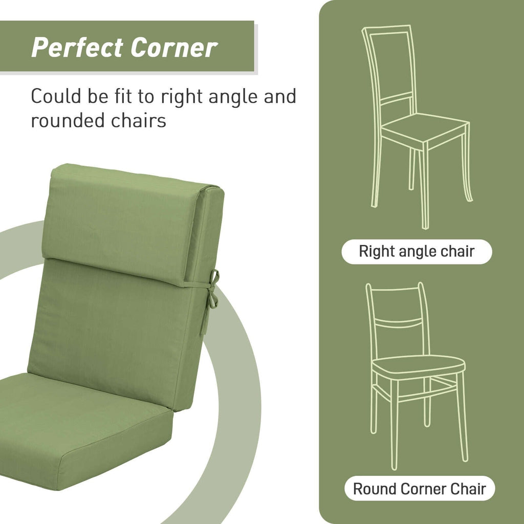 Aoodor Lot de 4 coussins pour chaises de jardin à dossier haut, 117x53x10 cm (coussins uniquement)