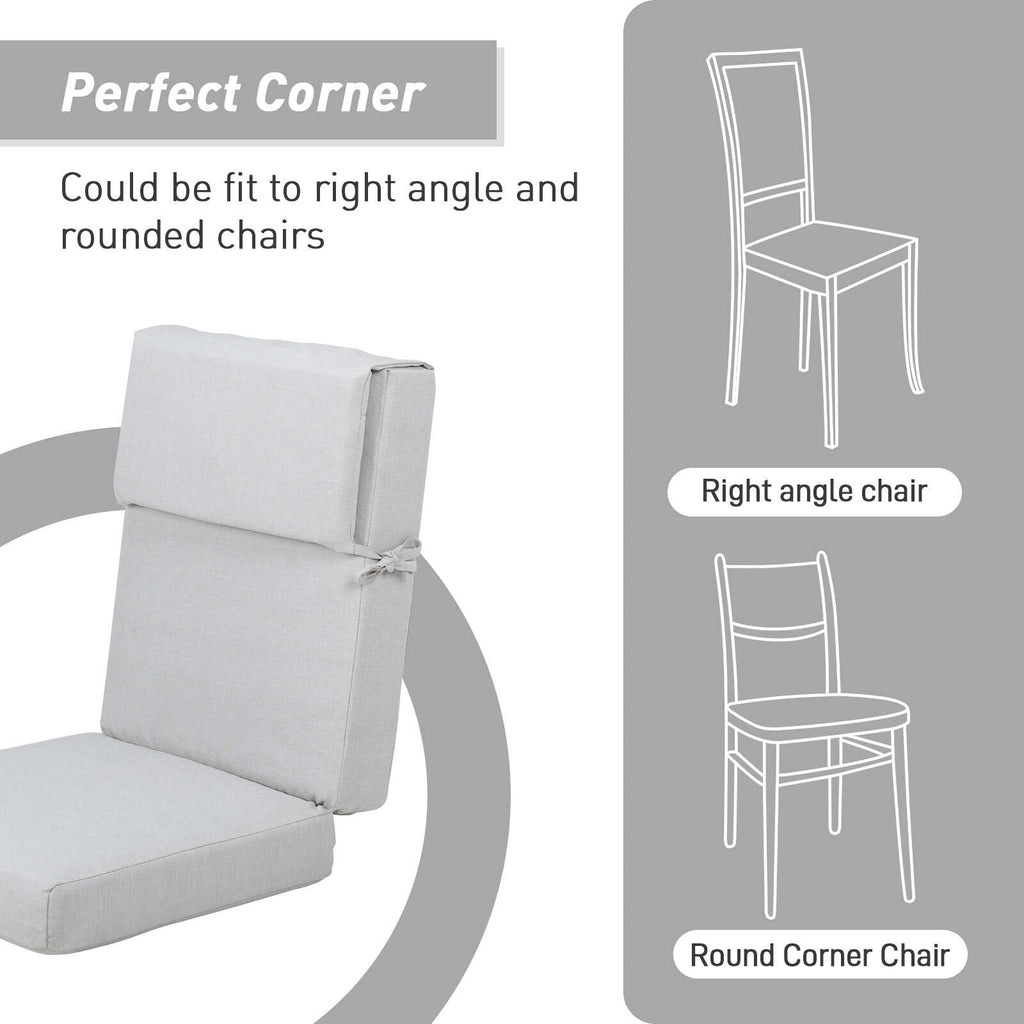 Aoodor Lot de 4 coussins pour chaises de jardin à dossier haut, 117x53x10 cm (coussins uniquement)