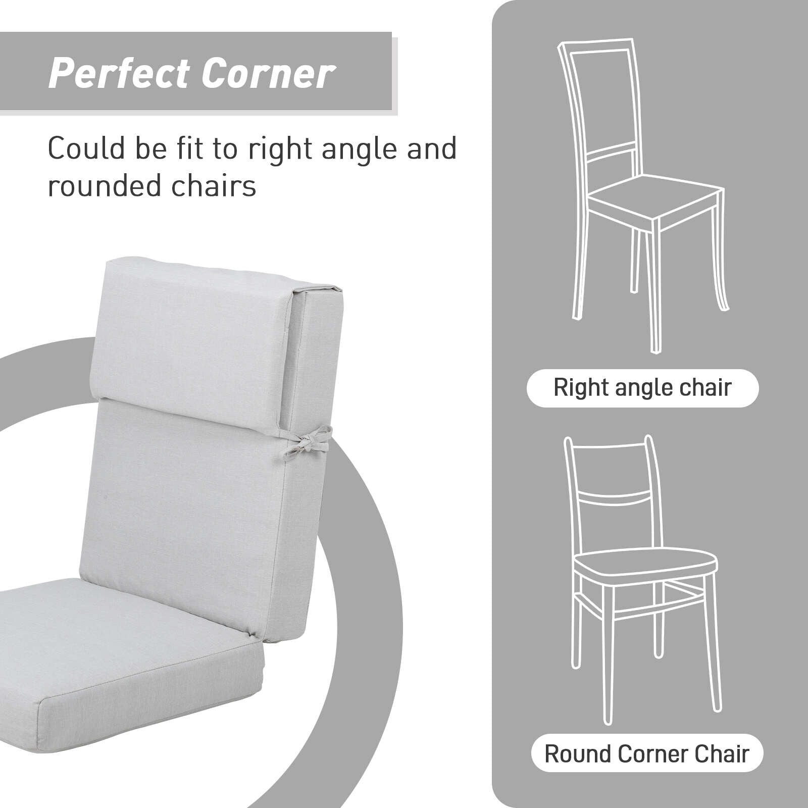 Aoodor Lot de 4 coussins pour chaises de jardin à dossier haut, 117x53x10 cm (coussins uniquement)