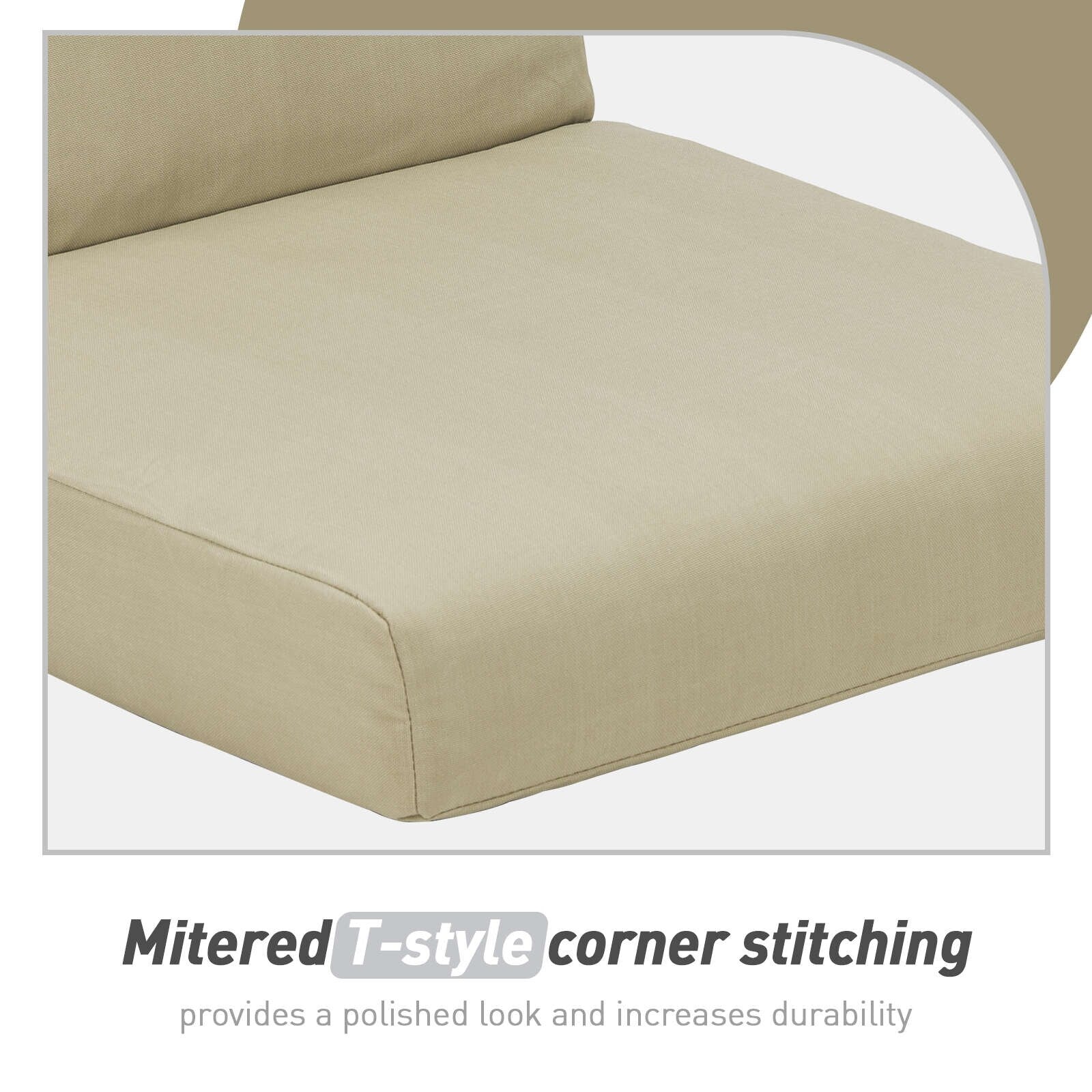 Aoodor Lot de 4 coussins pour chaises de jardin à dossier haut, 117x53x10 cm (coussins uniquement)