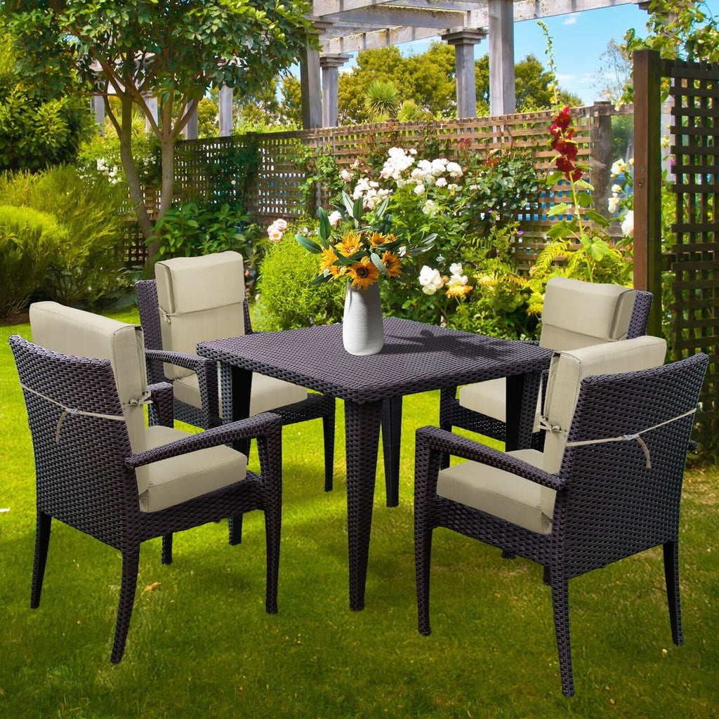 Aoodor Lot de 4 coussins pour chaises de jardin à dossier haut, 117x53x10 cm (coussins uniquement)
