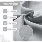 Aoodor Lot de 4 coussins pour chaises de jardin à dossier haut, 117x53x10 cm (coussins uniquement)