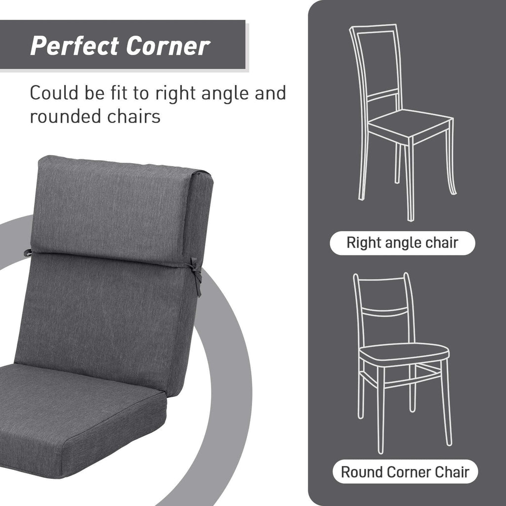 Aoodor Lot de 4 coussins pour chaises de jardin à dossier haut, 117x53x10 cm (coussins uniquement)