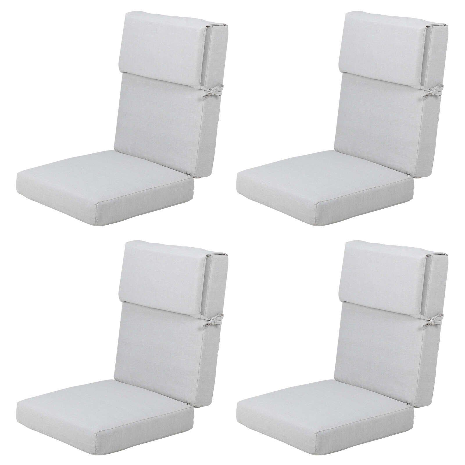 Aoodor Lot de 4 coussins pour chaises de jardin à dossier haut, 117x53x10 cm (coussins uniquement)