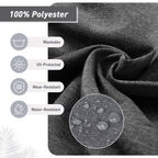 Aoodor Lot de 4 coussins pour chaises de jardin à dossier haut, 117x53x10 cm (coussins uniquement)