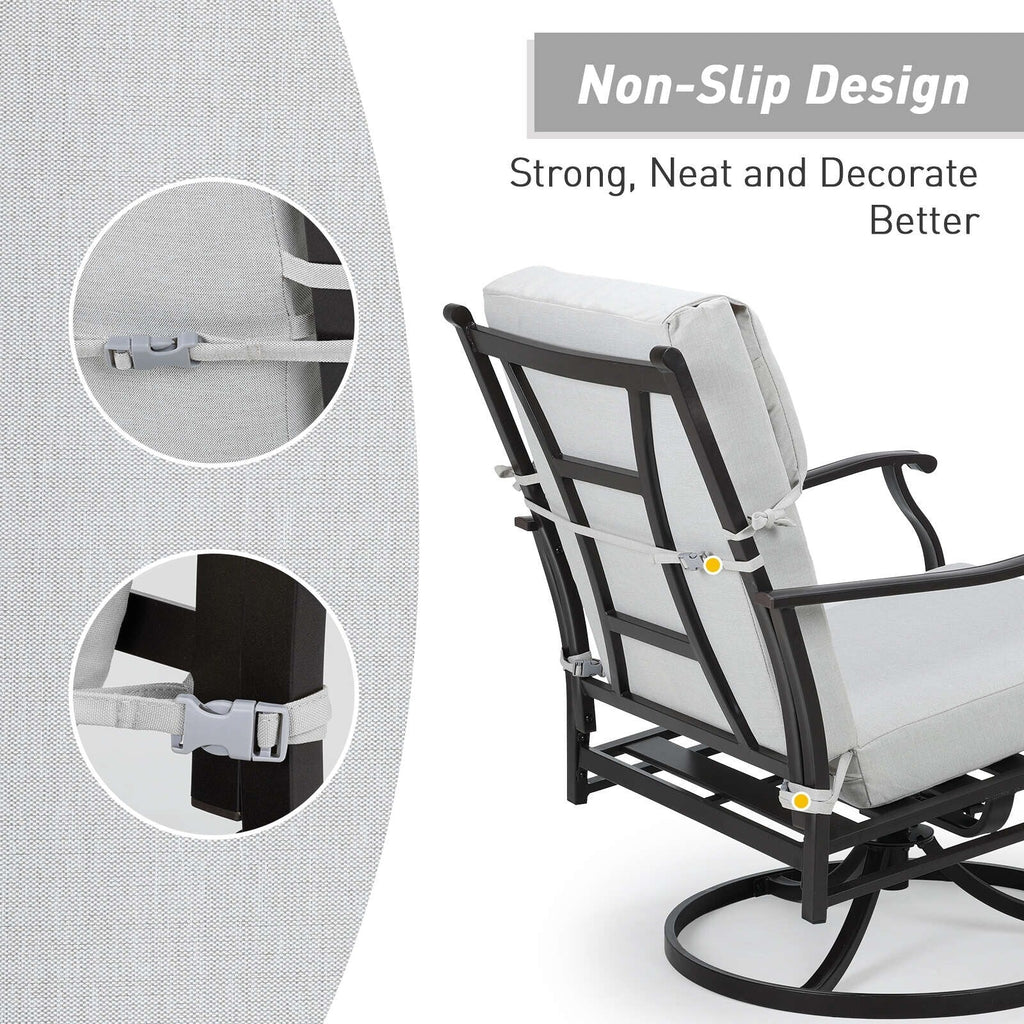 Aoodor Lot de 4 coussins pour chaises de jardin à dossier haut, 117x53x10 cm (coussins uniquement)