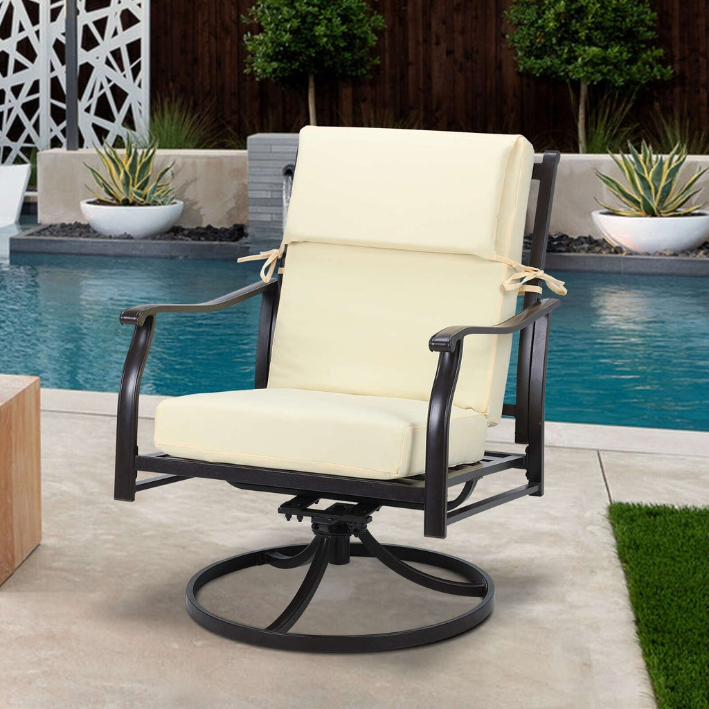 Aoodor Lot de 4 coussins pour chaises de jardin à dossier haut, 117x53x10 cm (coussins uniquement)