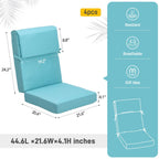 Aoodor Lot de 4 coussins pour chaises de jardin à dossier haut, 117x53x10 cm (coussins uniquement)
