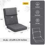 Aoodor Lot de 4 coussins pour chaises de jardin à dossier haut, 117x53x10 cm (coussins uniquement)