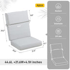 Aoodor Lot de 4 coussins pour chaises de jardin à dossier haut, 117x53x10 cm (coussins uniquement)