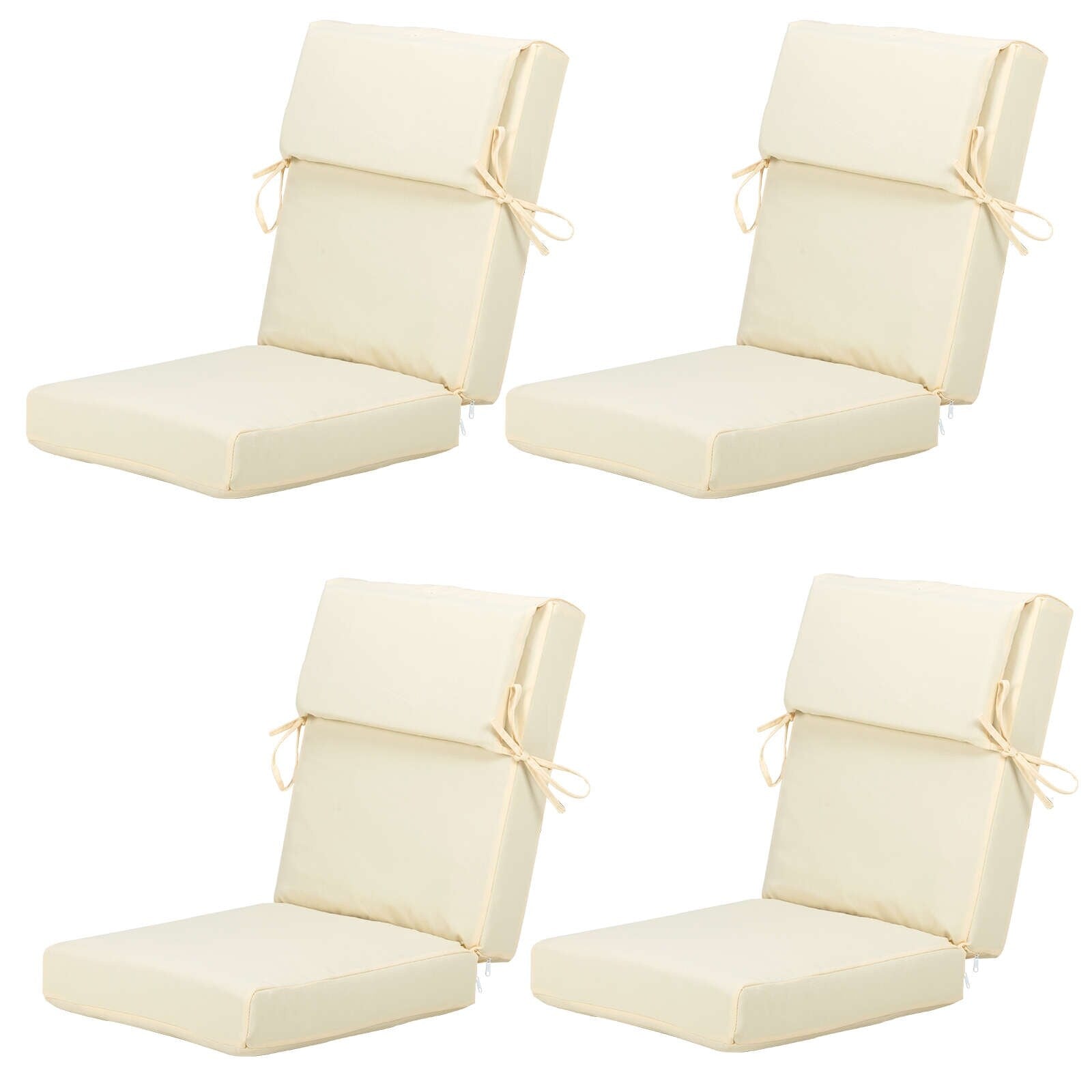 Aoodor Lot de 4 coussins pour chaises de jardin à dossier haut, 117x53x10 cm (coussins uniquement)