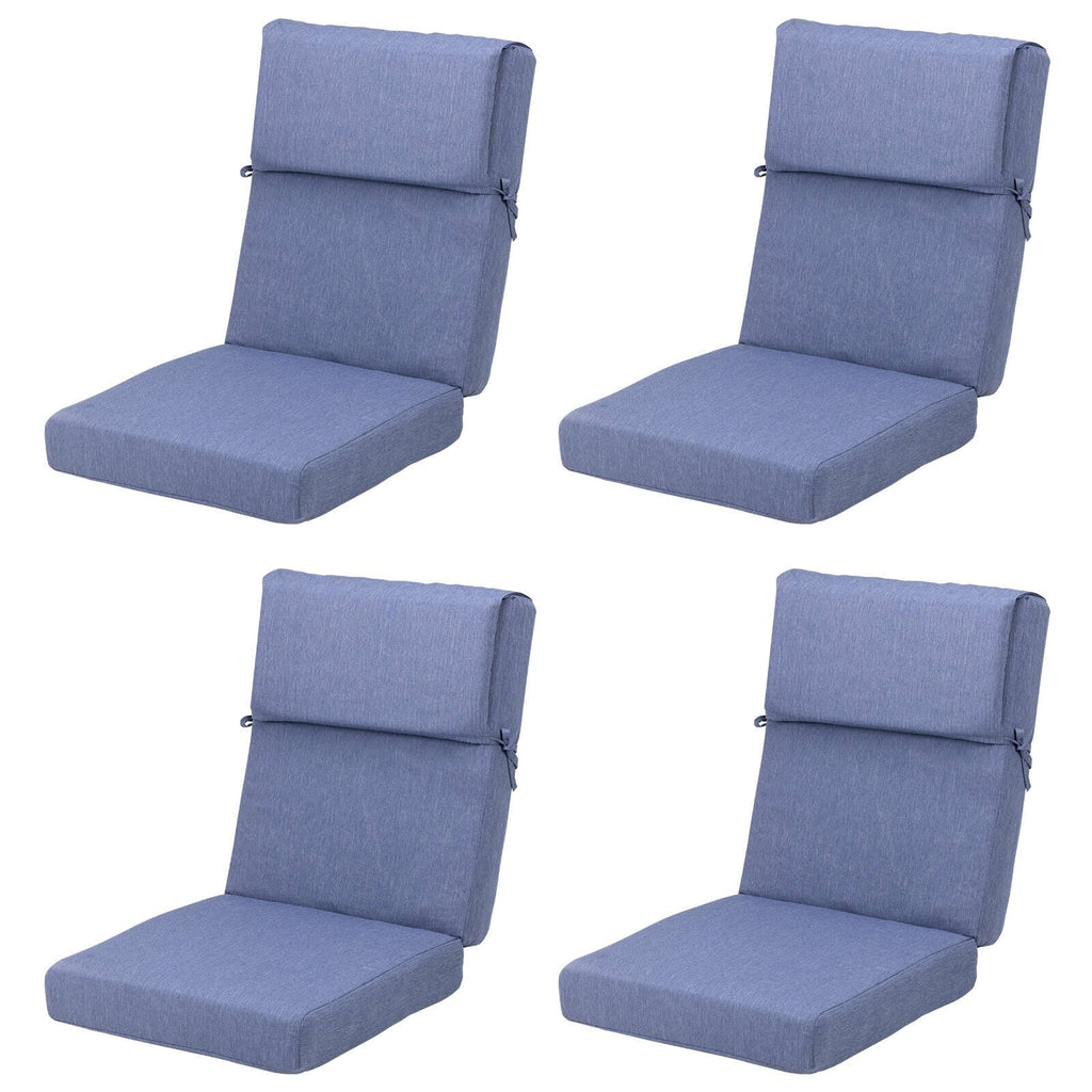 Aoodor Lot de 4 coussins pour chaises de jardin à dossier haut, 117x53x10 cm (coussins uniquement)