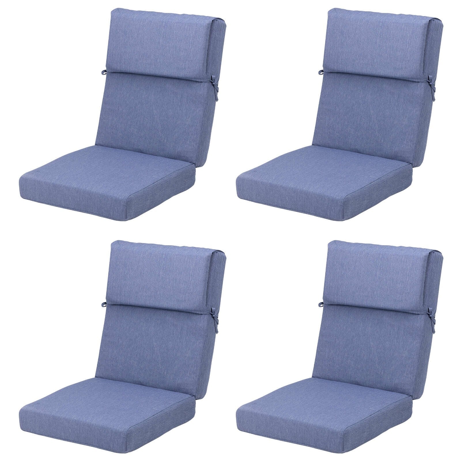 Aoodor Lot de 4 coussins pour chaises de jardin à dossier haut, 117x53x10 cm (coussins uniquement)