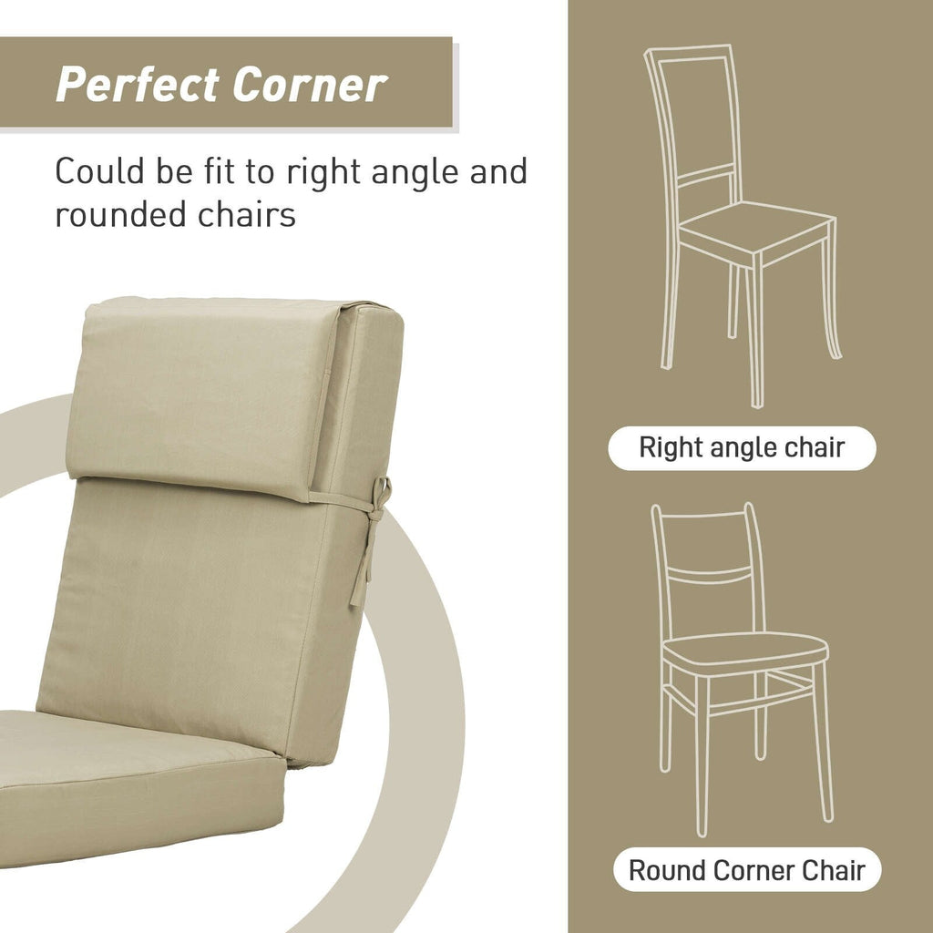 Aoodor Lot de 4 coussins pour chaises de jardin à dossier haut, 117x53x10 cm (coussins uniquement)