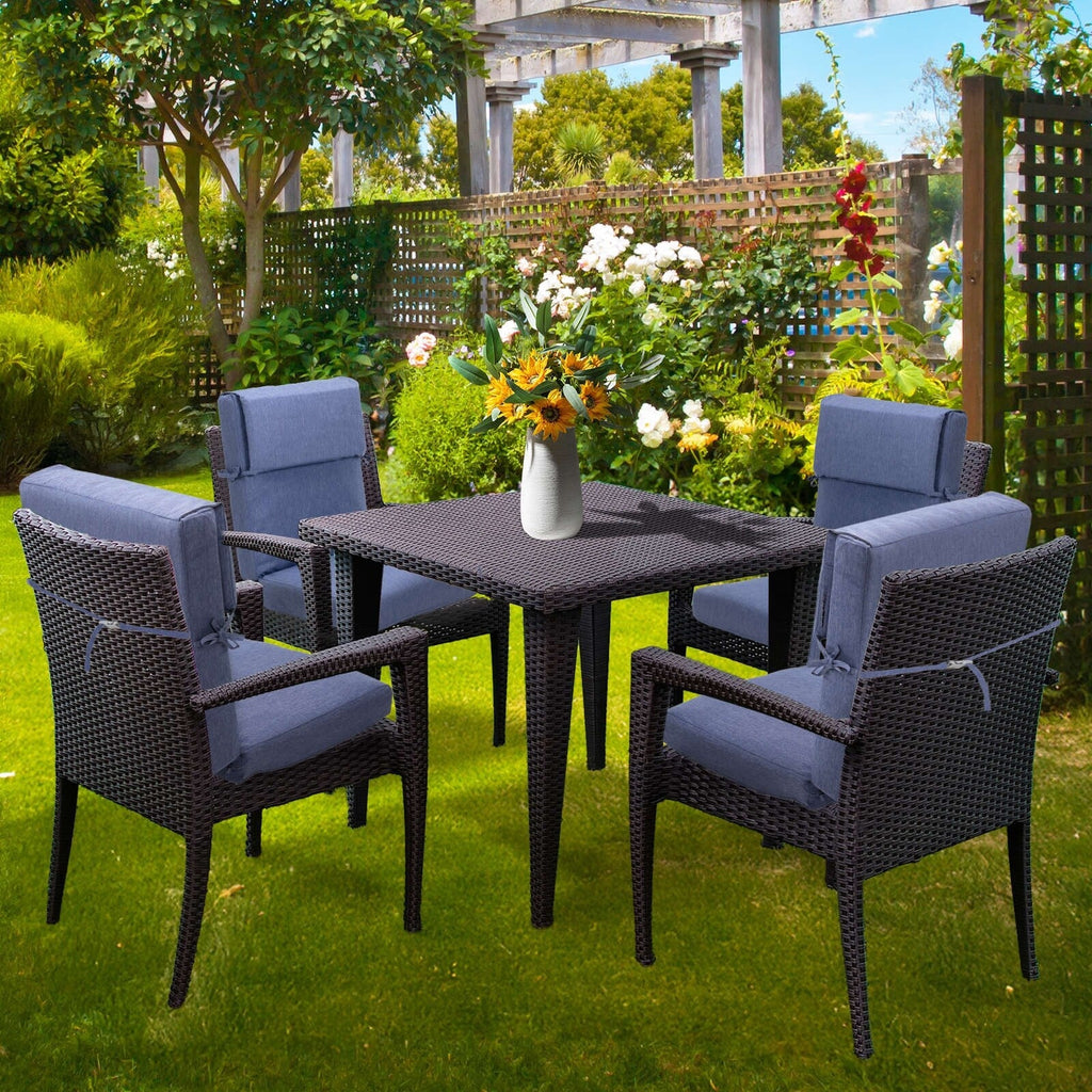 Aoodor Lot de 4 coussins pour chaises de jardin à dossier haut, 117x53x10 cm (coussins uniquement)