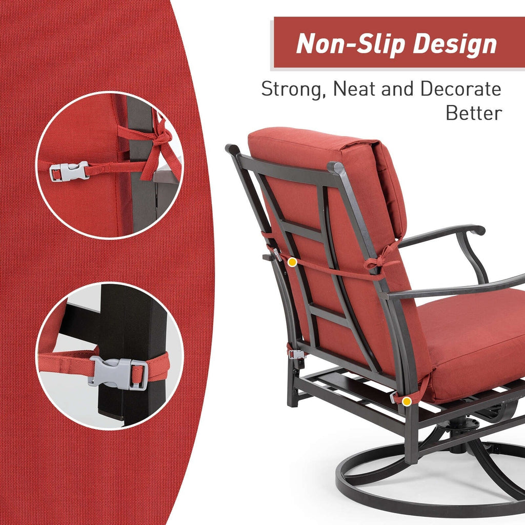 Aoodor Lot de 4 coussins pour chaises de jardin à dossier haut, 117x53x10 cm (coussins uniquement)