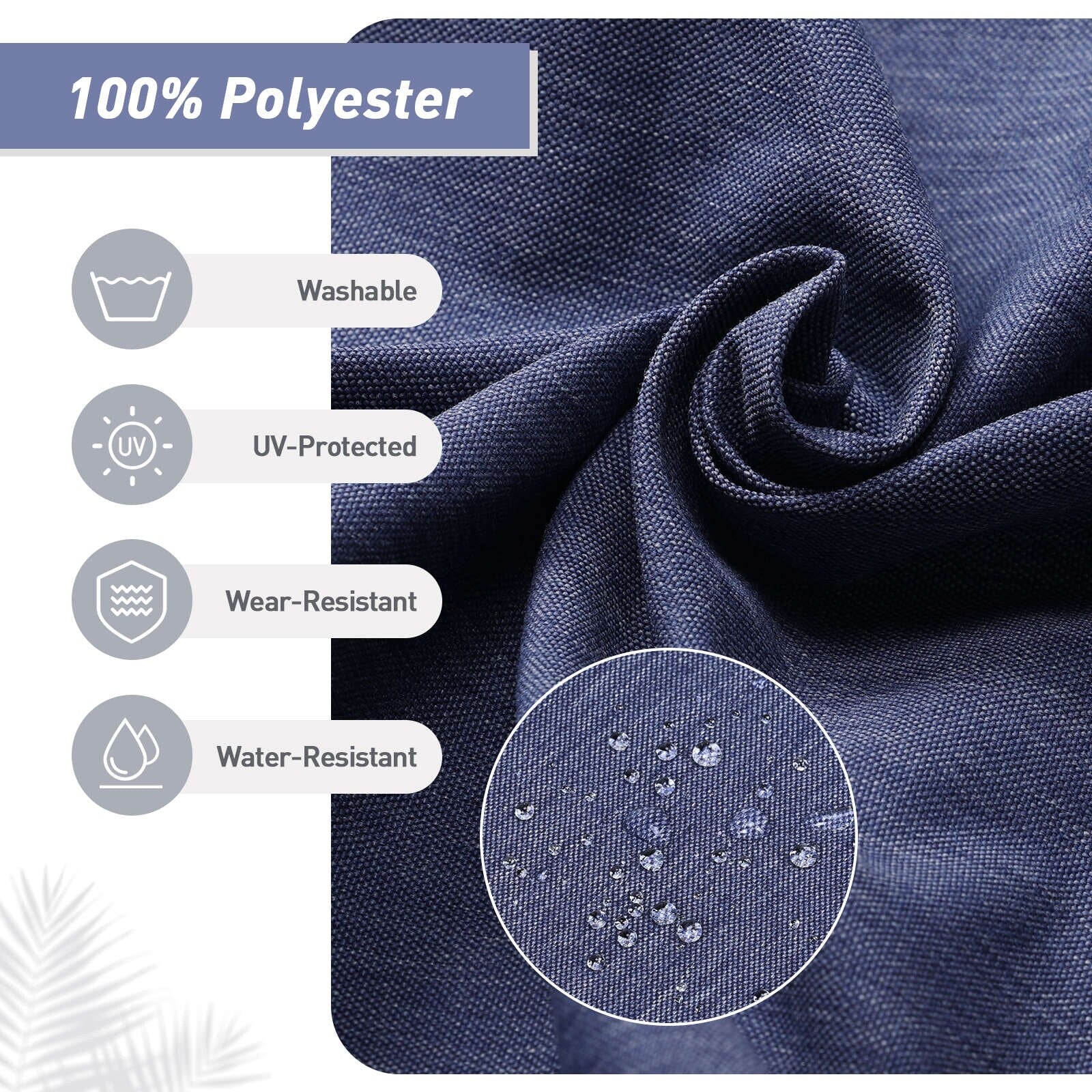 Aoodor Lot de 4 coussins pour chaises de jardin à dossier haut, 117x53x10 cm (coussins uniquement)