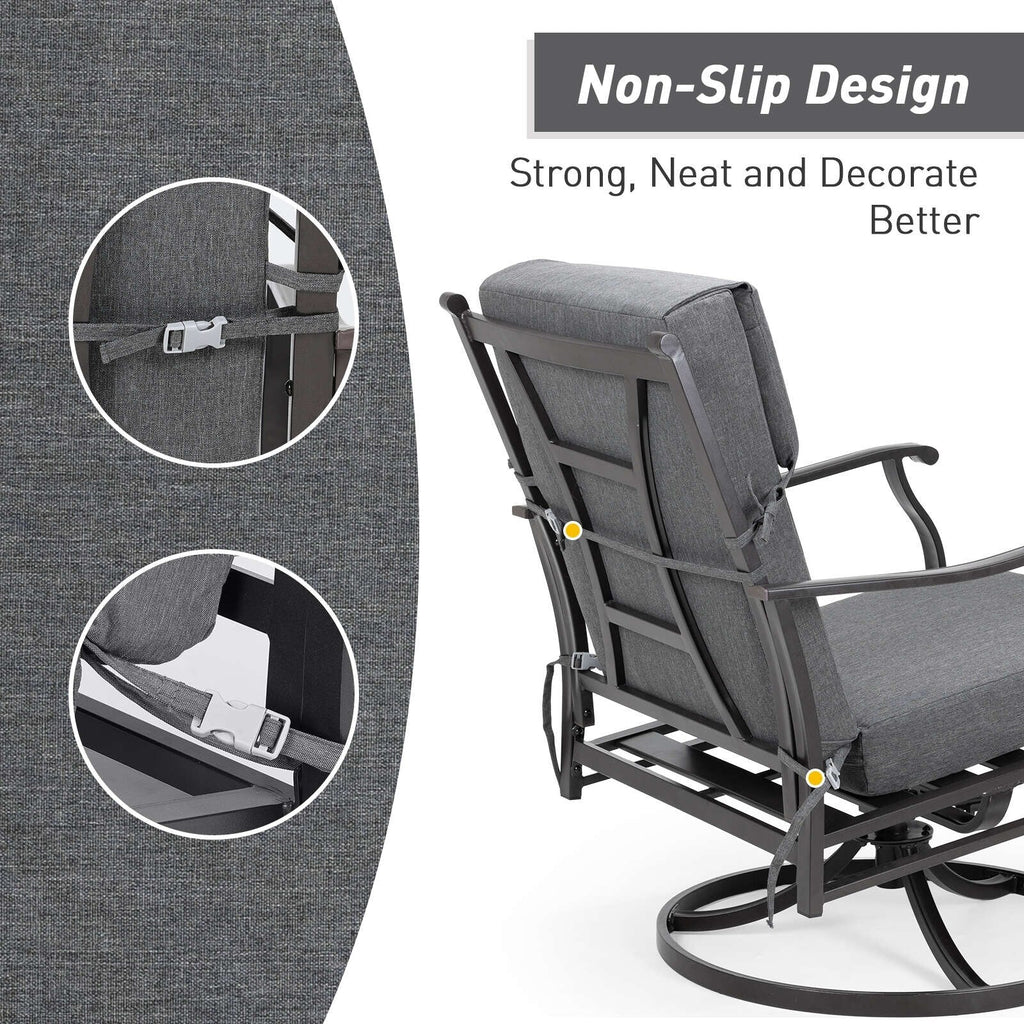 Aoodor Lot de 4 coussins pour chaises de jardin à dossier haut, 117x53x10 cm (coussins uniquement)