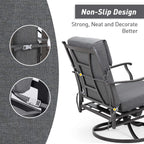 Aoodor Lot de 4 coussins pour chaises de jardin à dossier haut, 117x53x10 cm (coussins uniquement)