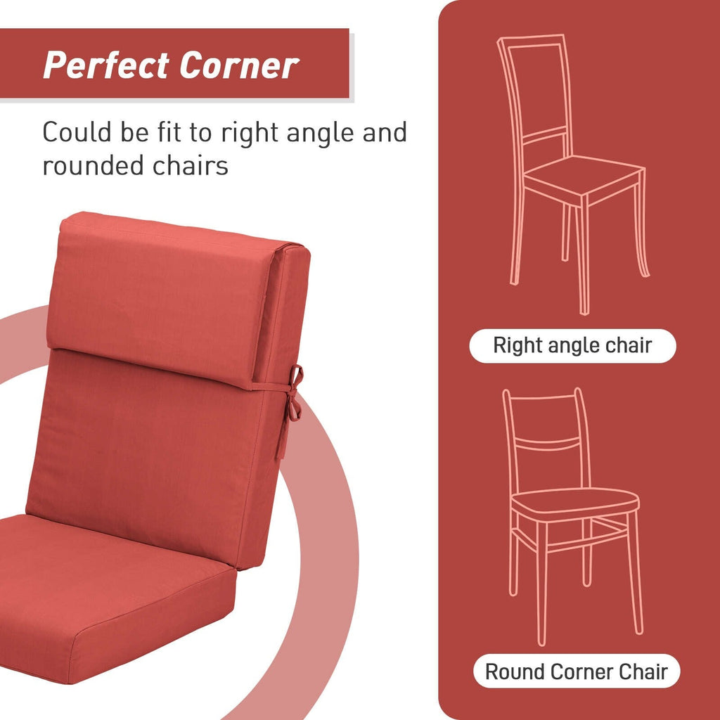 Aoodor Lot de 4 coussins pour chaises de jardin à dossier haut, 117x53x10 cm (coussins uniquement)