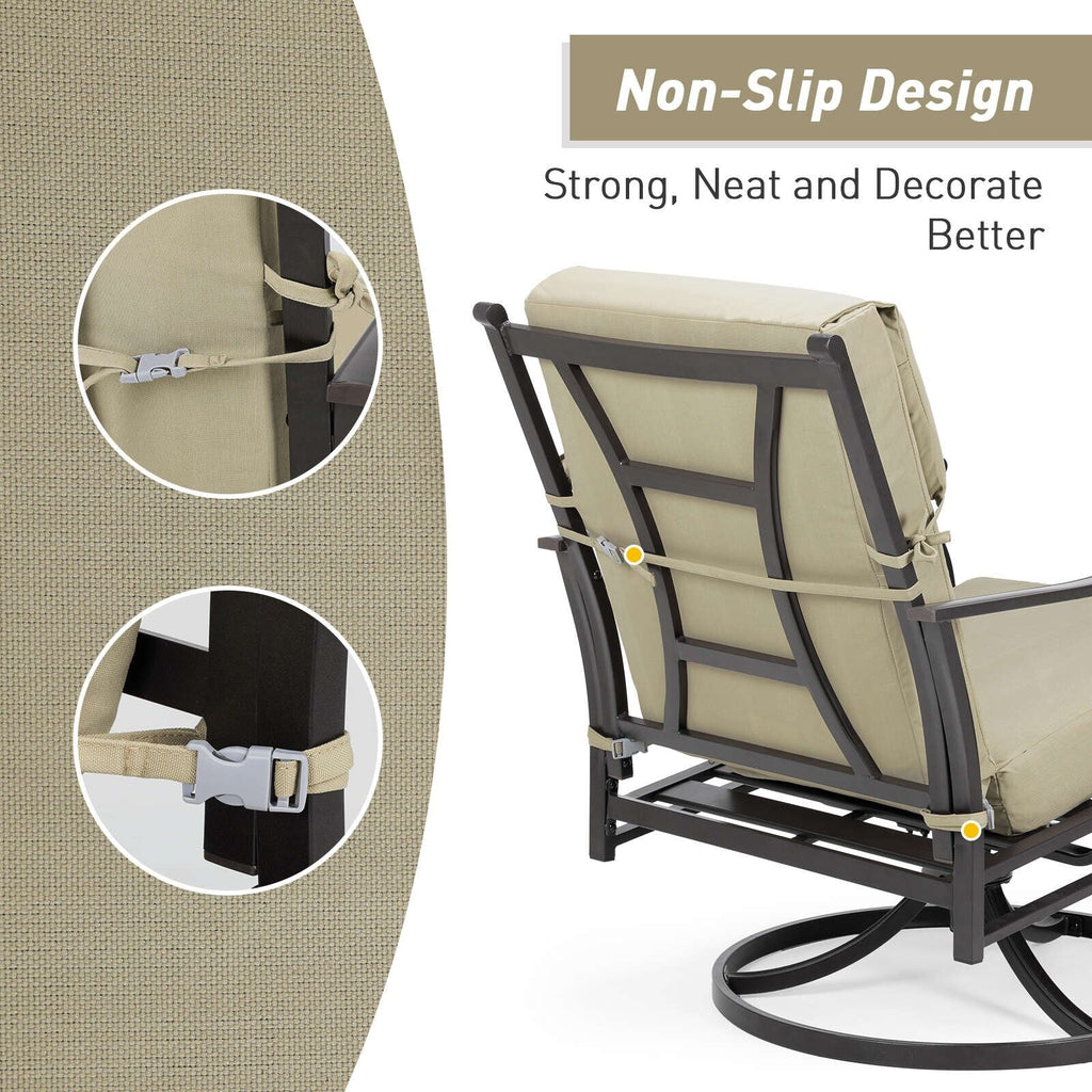 Aoodor Lot de 4 coussins pour chaises de jardin à dossier haut, 117x53x10 cm (coussins uniquement)