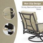 Aoodor Lot de 4 coussins pour chaises de jardin à dossier haut, 117x53x10 cm (coussins uniquement)